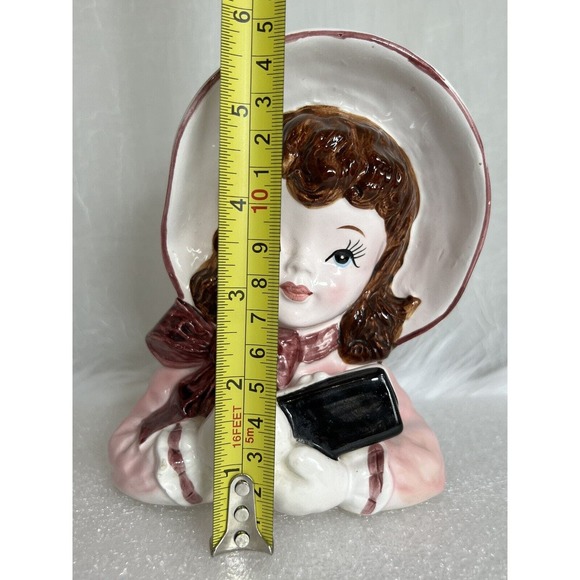 VINTAGE NORCREST Lady Head Vase, E399, Bonnet - Picture 2 of 9